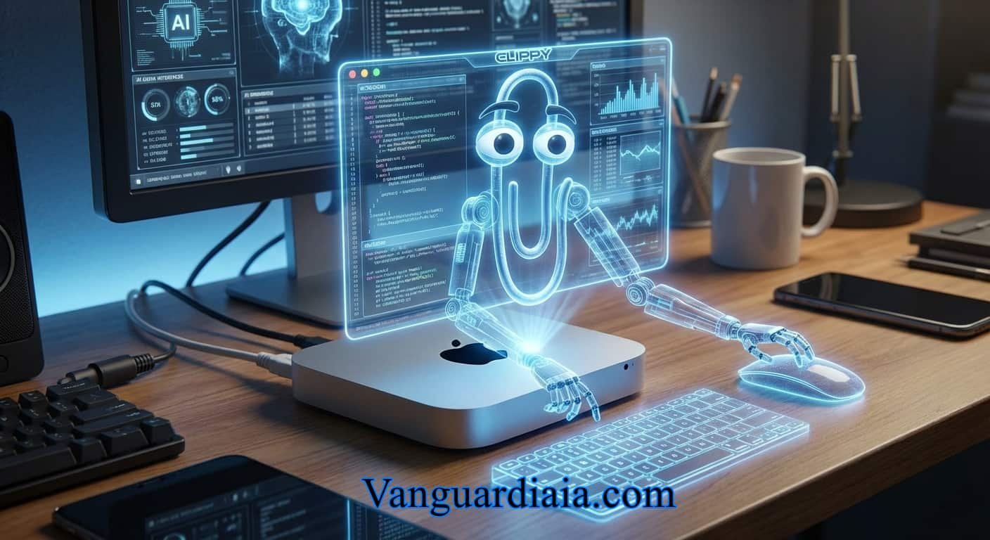 Clippy como asistente de IA autónomo basado en Moltbot controlando un Mac Mini.